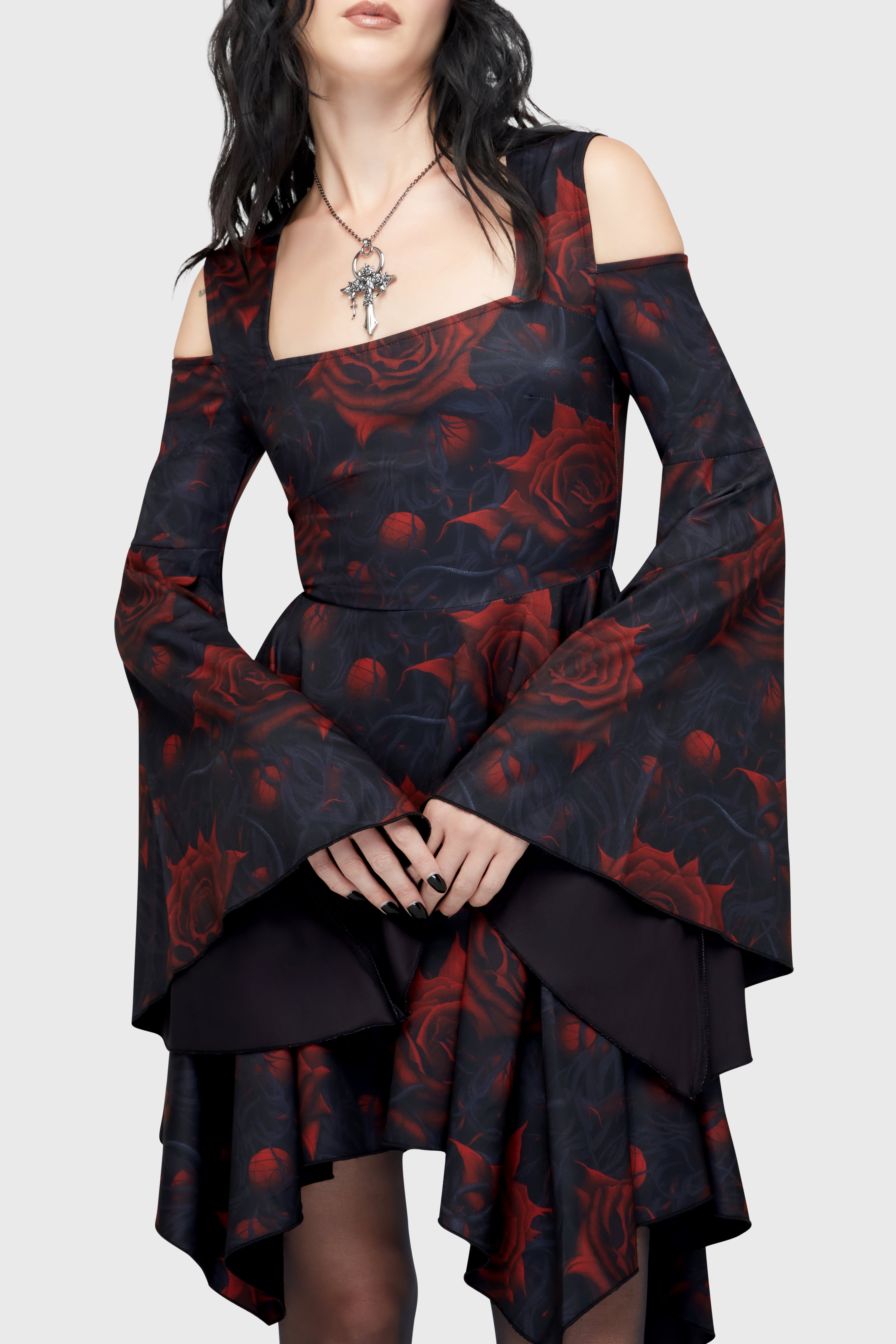 open lace back dress Killstar - Inked Noir Black - Dress main image 0