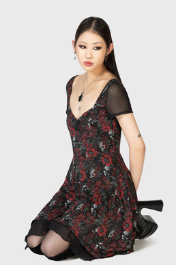 Crimson Decay Mini Dress