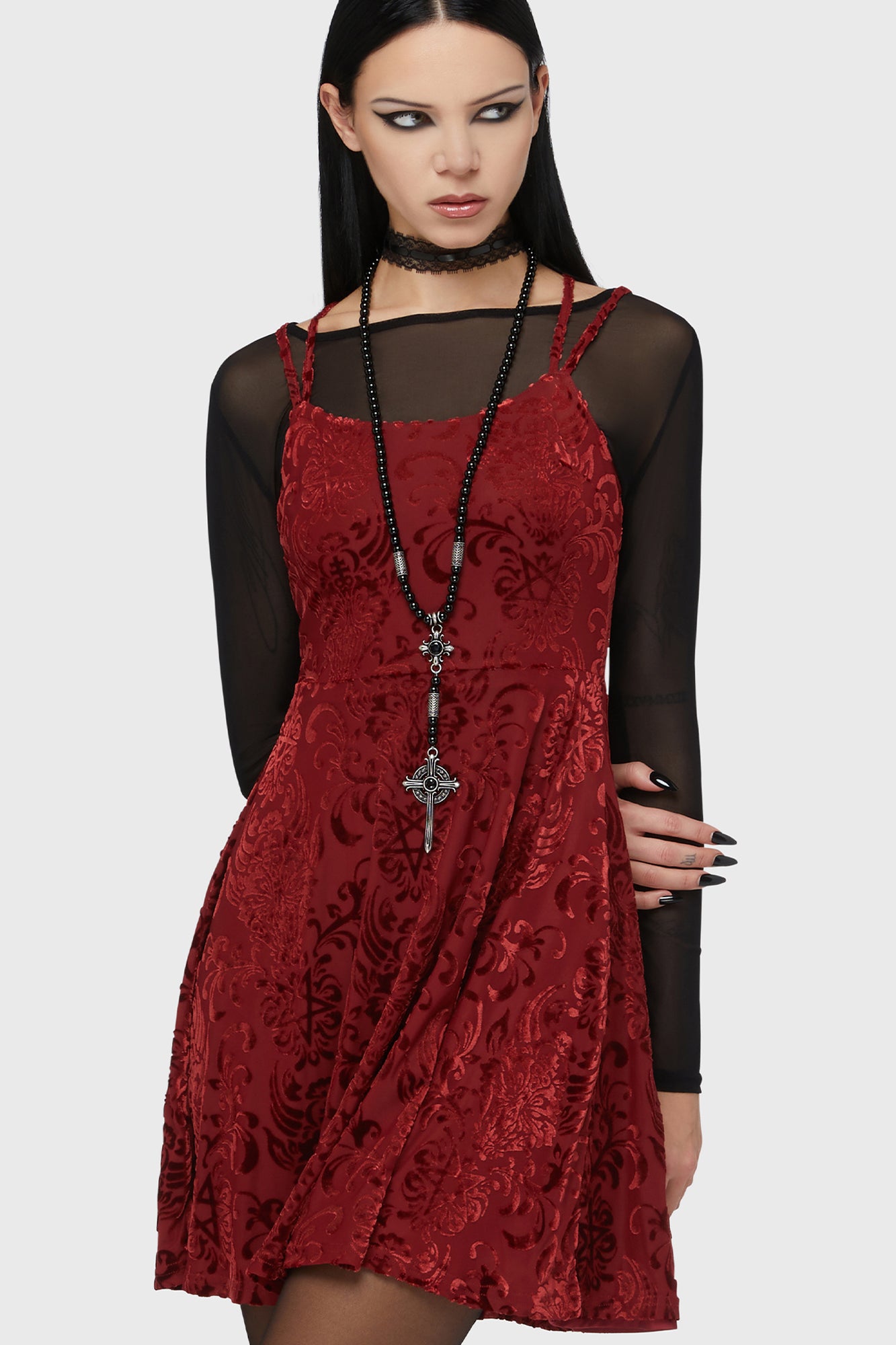 open lace back dress Crimson Bloodlust Mini Dress