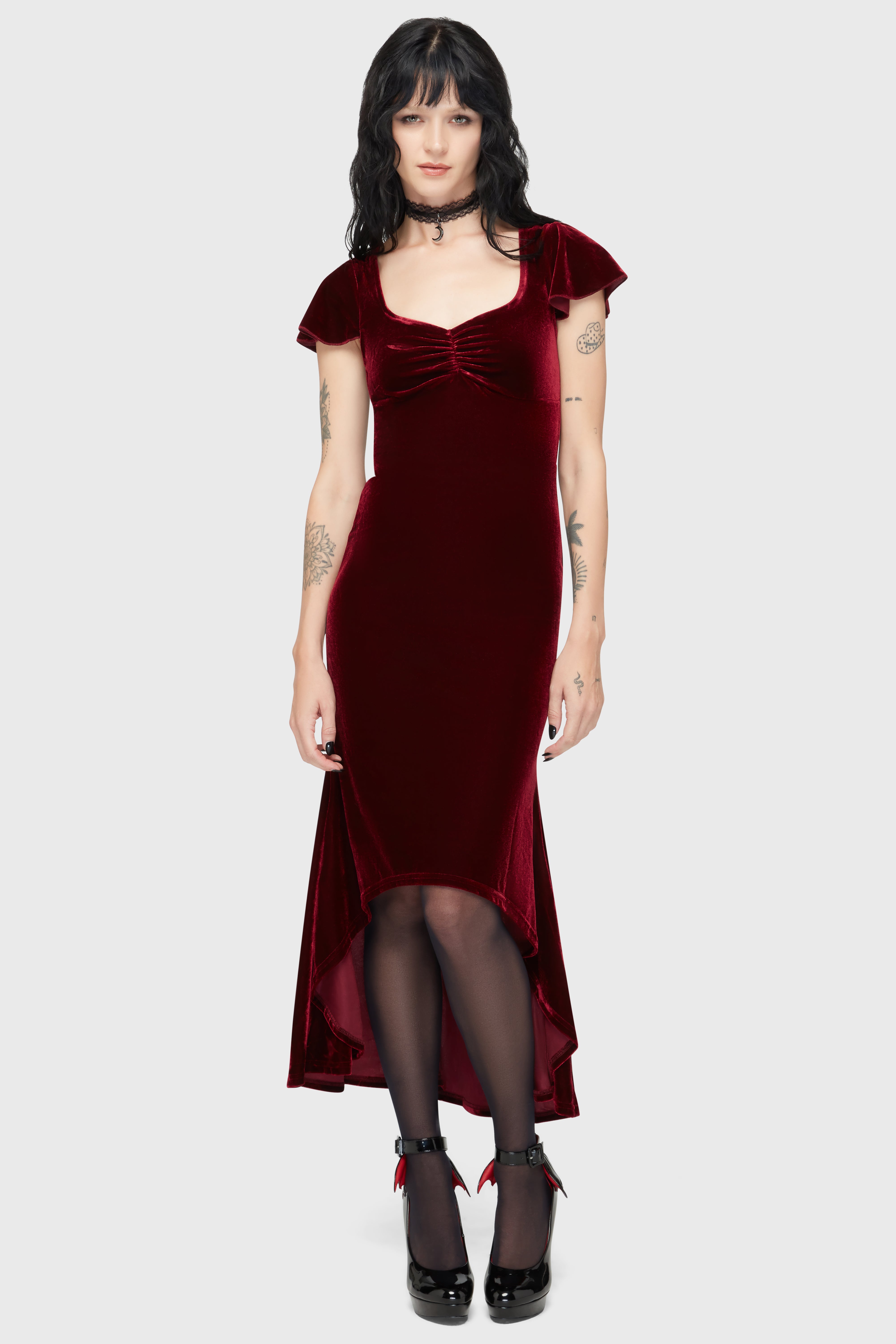 killstar red velvet dress Killstar red velvet lace up front dress (XS, $18) , Available in store or DM us to purchase from home! We ship daily, or you can pick up during our daily open hours! #chapelhill #nc #smallbusiness