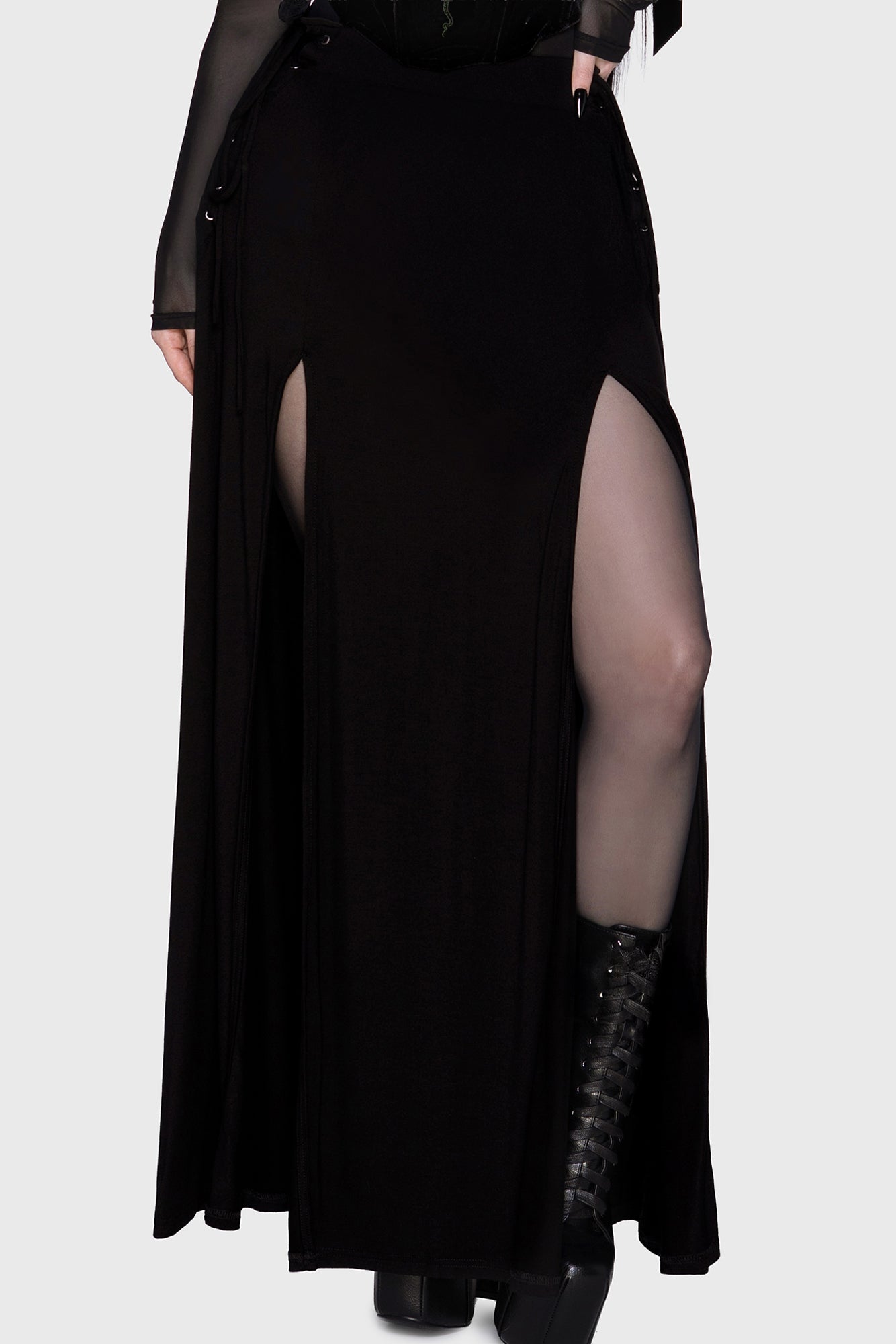 Hellverina Split Maxi Skirt | Killstar