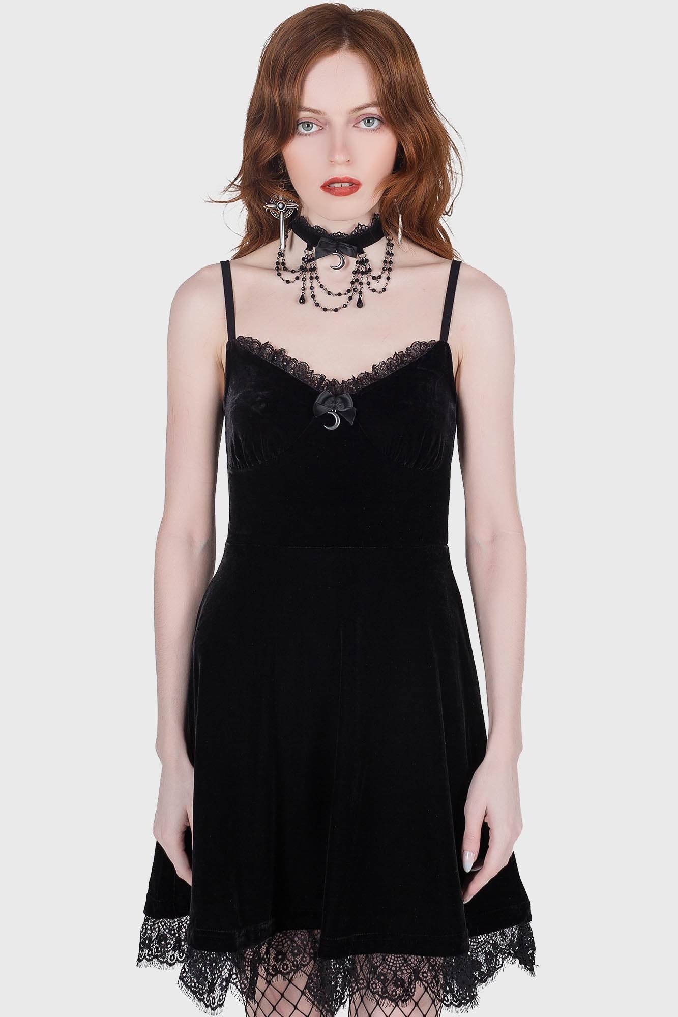 stretch velvet skater dress Dauphine Velvet Mini Skater Dress