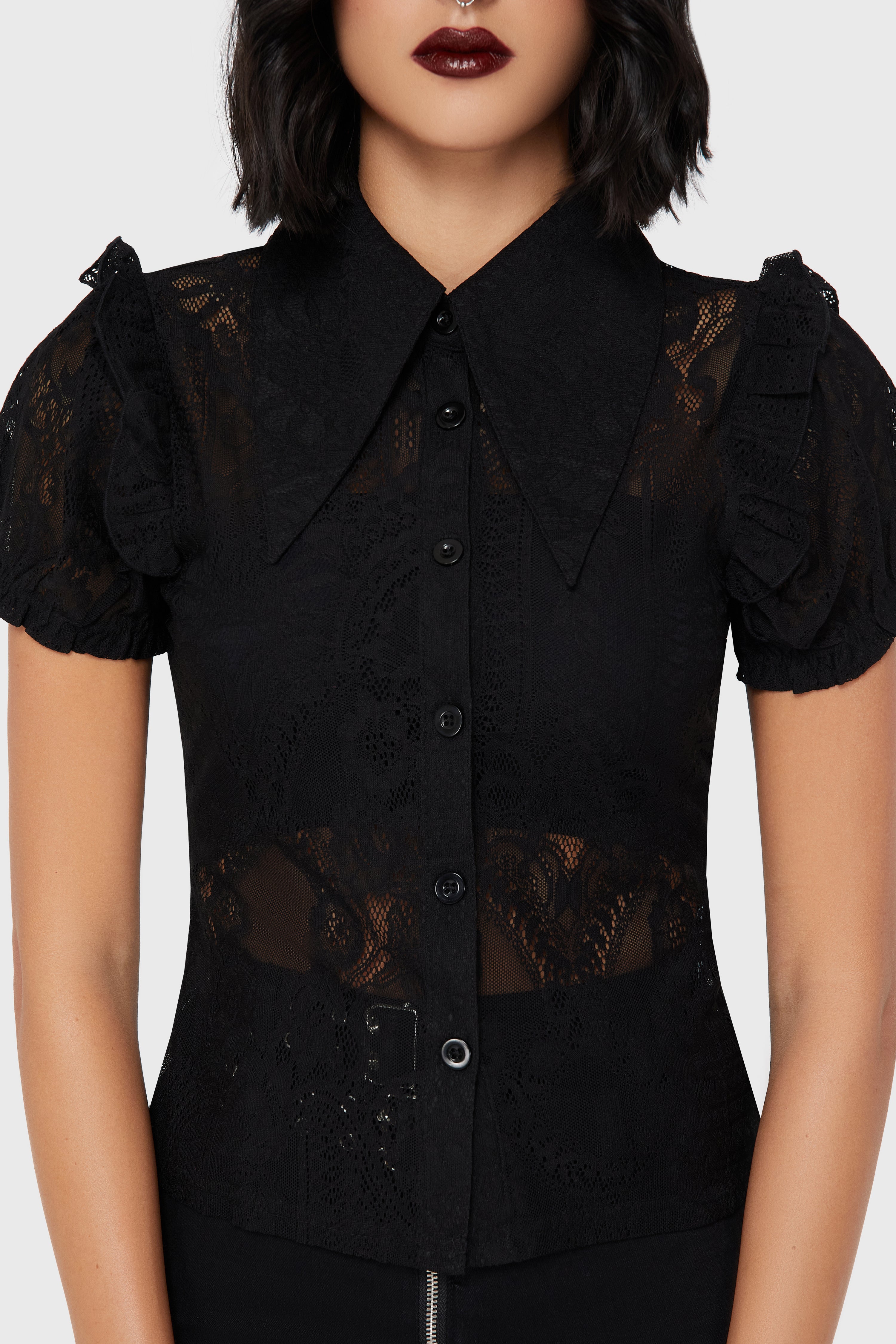 Vexina Lace Collar Blouse | Killstar