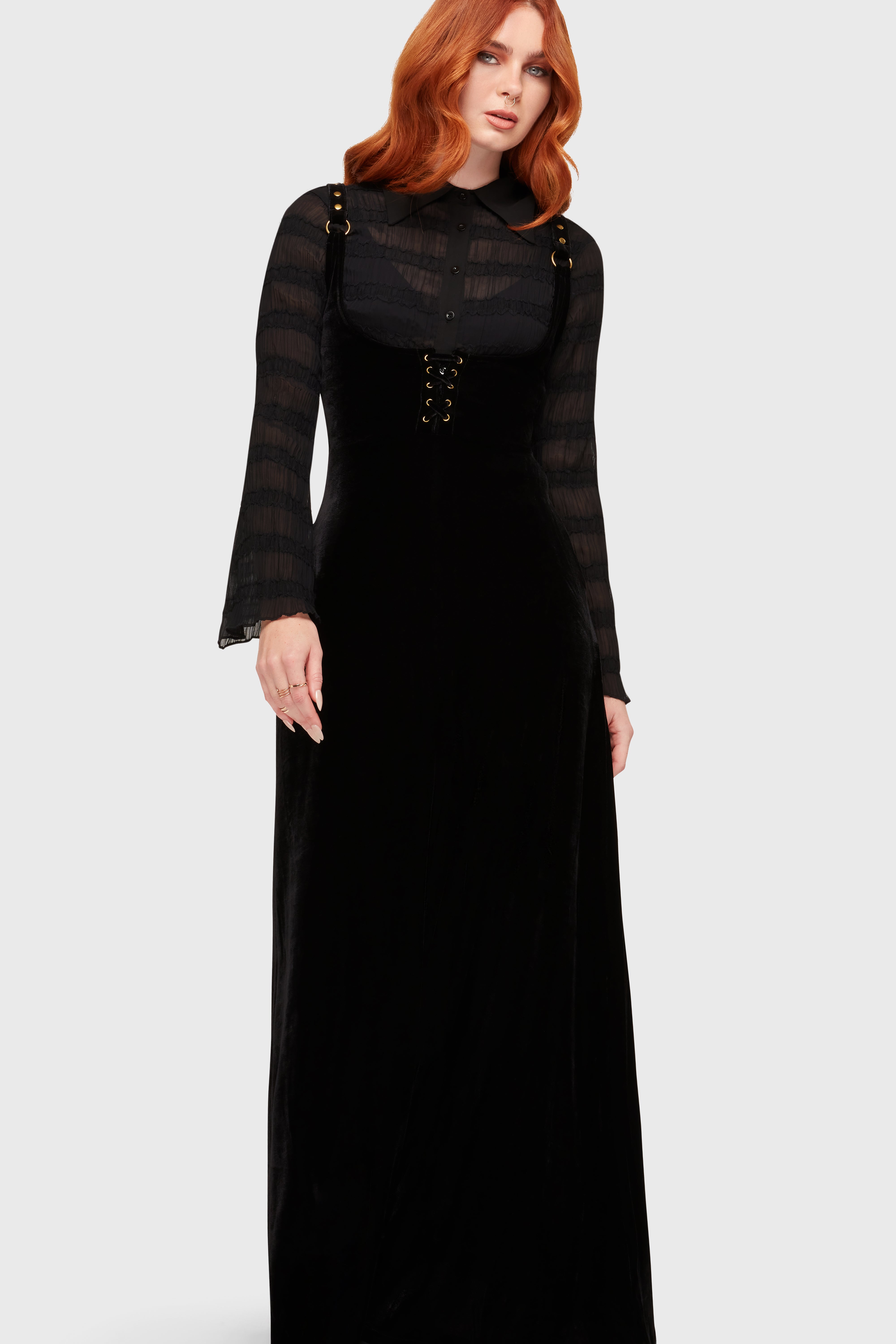 Veil Of Ashes Underbust Maxi Dress | Killstar