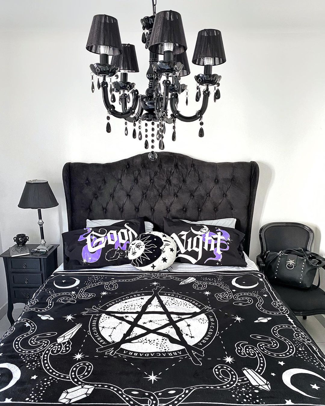 Gothic Room Decor Bedding Black with Occult design | KILLSTAR
