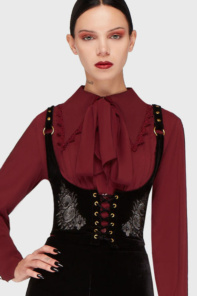 A Devil's Rose Underbust Corset [Black]