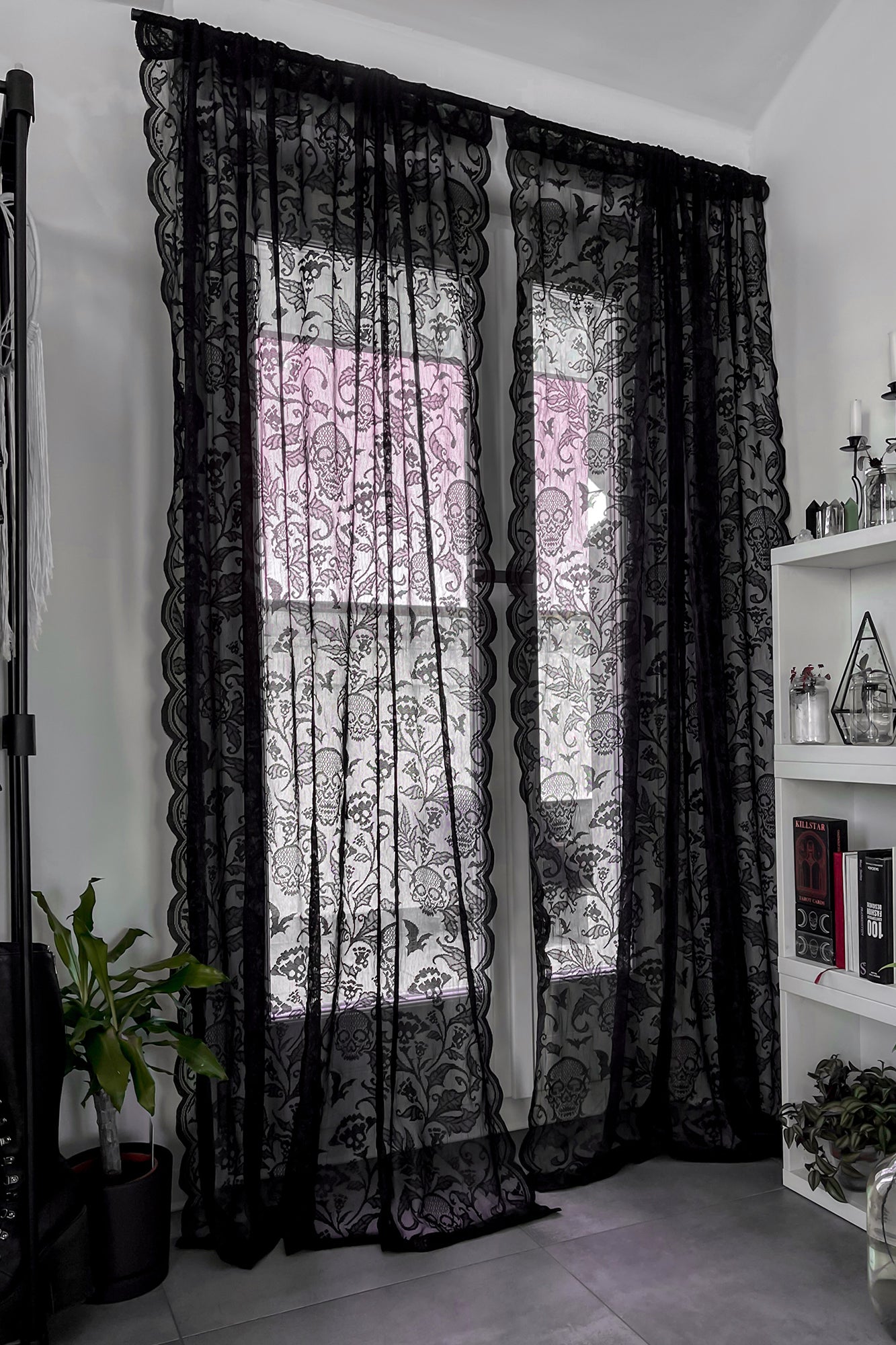 Asra Lace Curtain (Set Of 2) Killstar