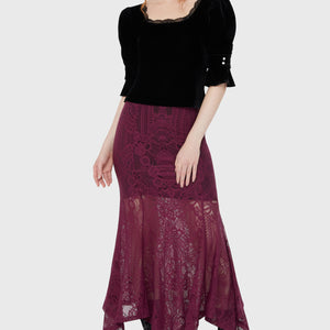 Belladonna Lace Maxi Skirt [Plum]