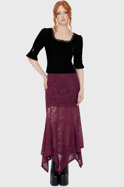 Belladonna Lace Maxi Skirt [Plum]