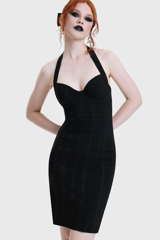 Bone Stripe Midi Dress