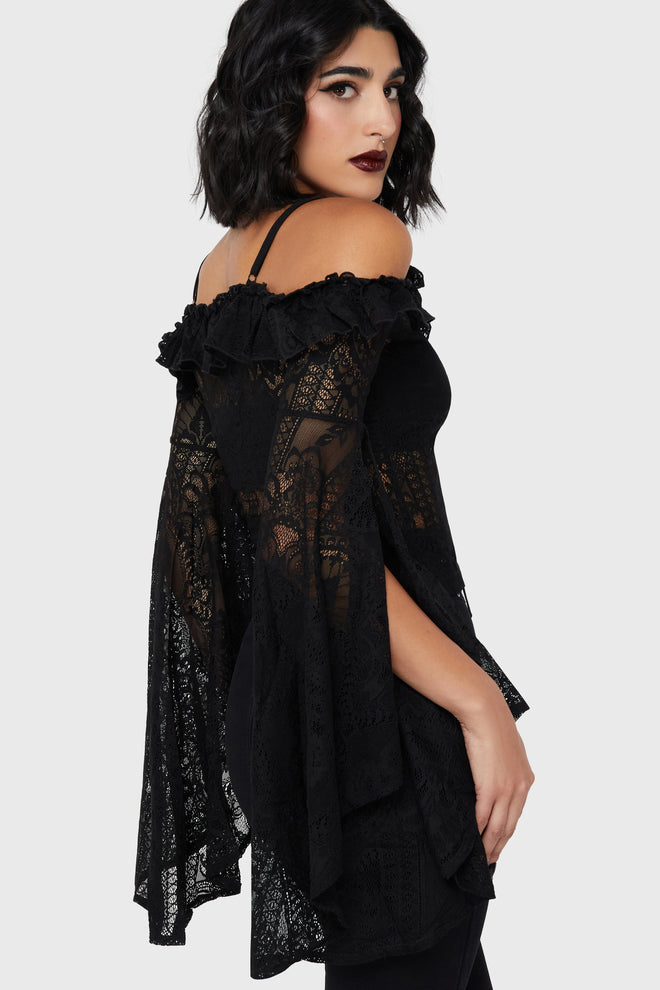 Breathless Lace Bardot Top [B]