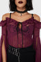 Breathless Lace Bardot Top [Plum]