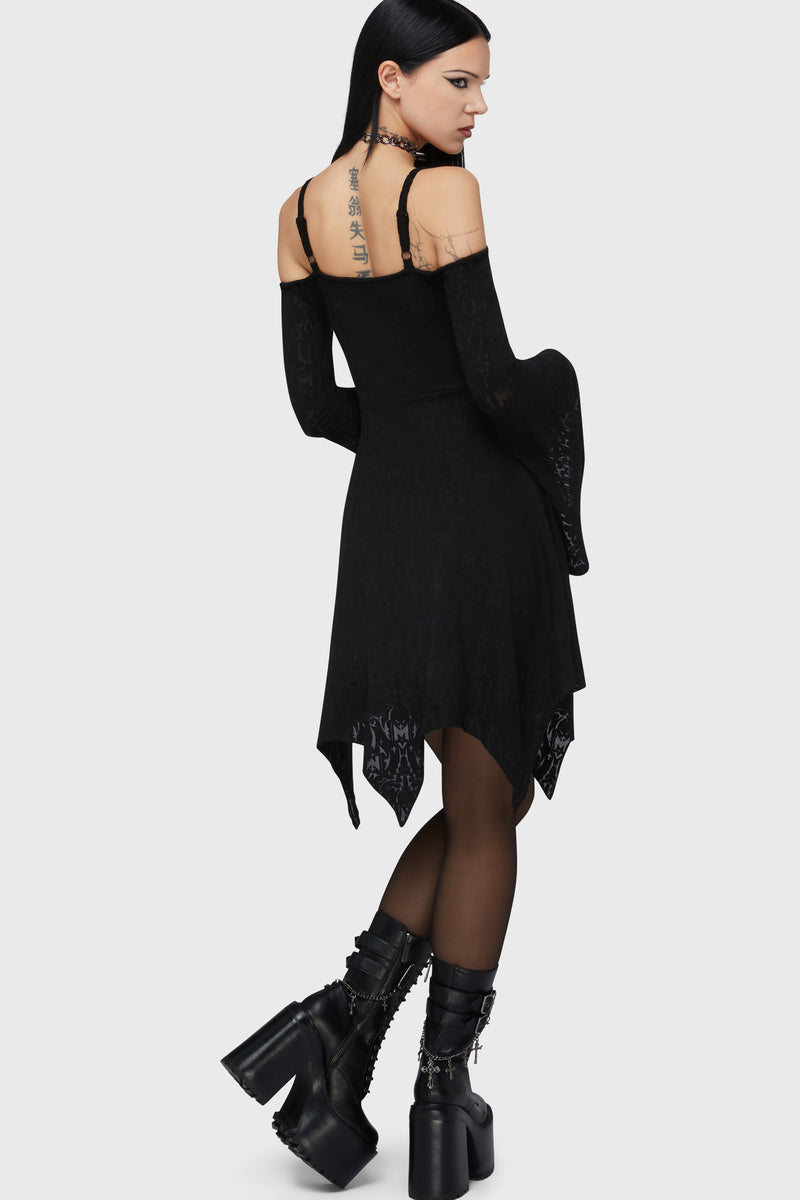 Black Damask Mini Dress