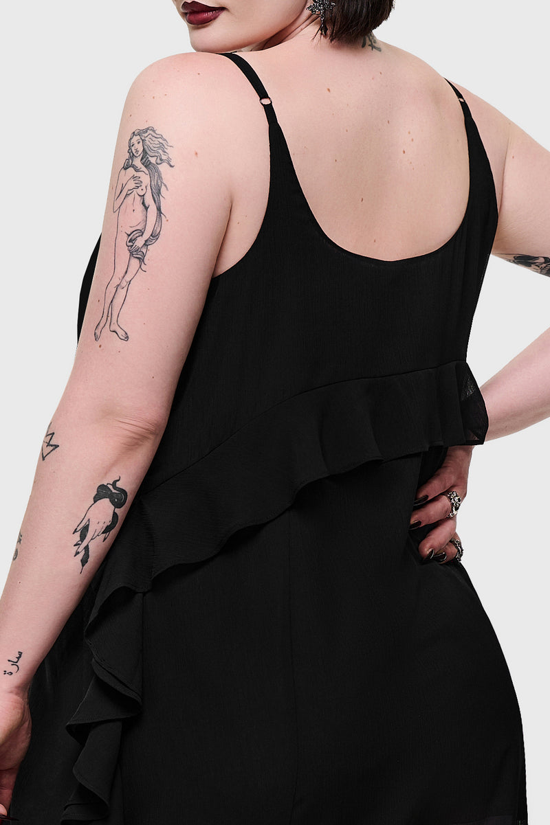 Cathedral Garden Chiffon Ruffle Maxi Dress