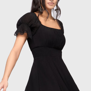Celestial Night Off The Shoulder Mini Dress [Black]