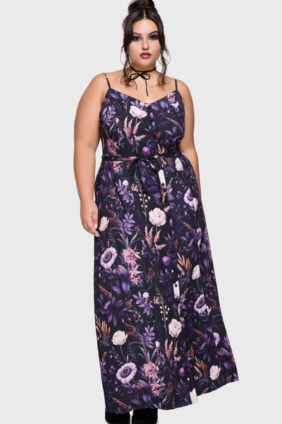 Cottage Chorus Maxi Dress [BLACK/PURPLE]
