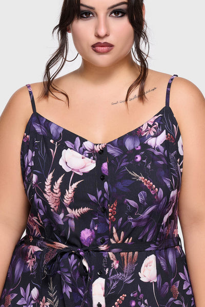 Cottage Chorus Maxi Dress [BLACK/PURPLE]
