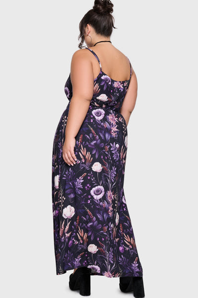 Cottage Chorus Maxi Dress [BLACK/PURPLE]