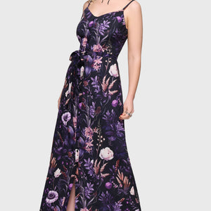 Cottage Chorus Maxi Dress [BLACK/PURPLE]