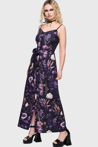 Cottage Chorus Maxi Dress [BLACK/PURPLE]