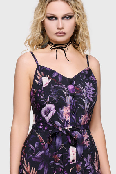 Cottage Chorus Maxi Dress [BLACK/PURPLE]