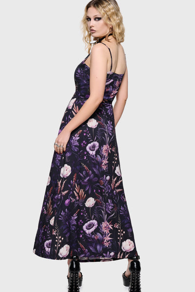 Cottage Chorus Maxi Dress [BLACK/PURPLE]