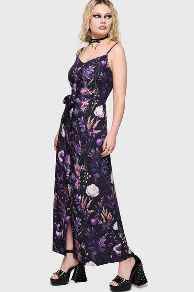 Cottage Chorus Maxi Dress [BLACK/PURPLE]