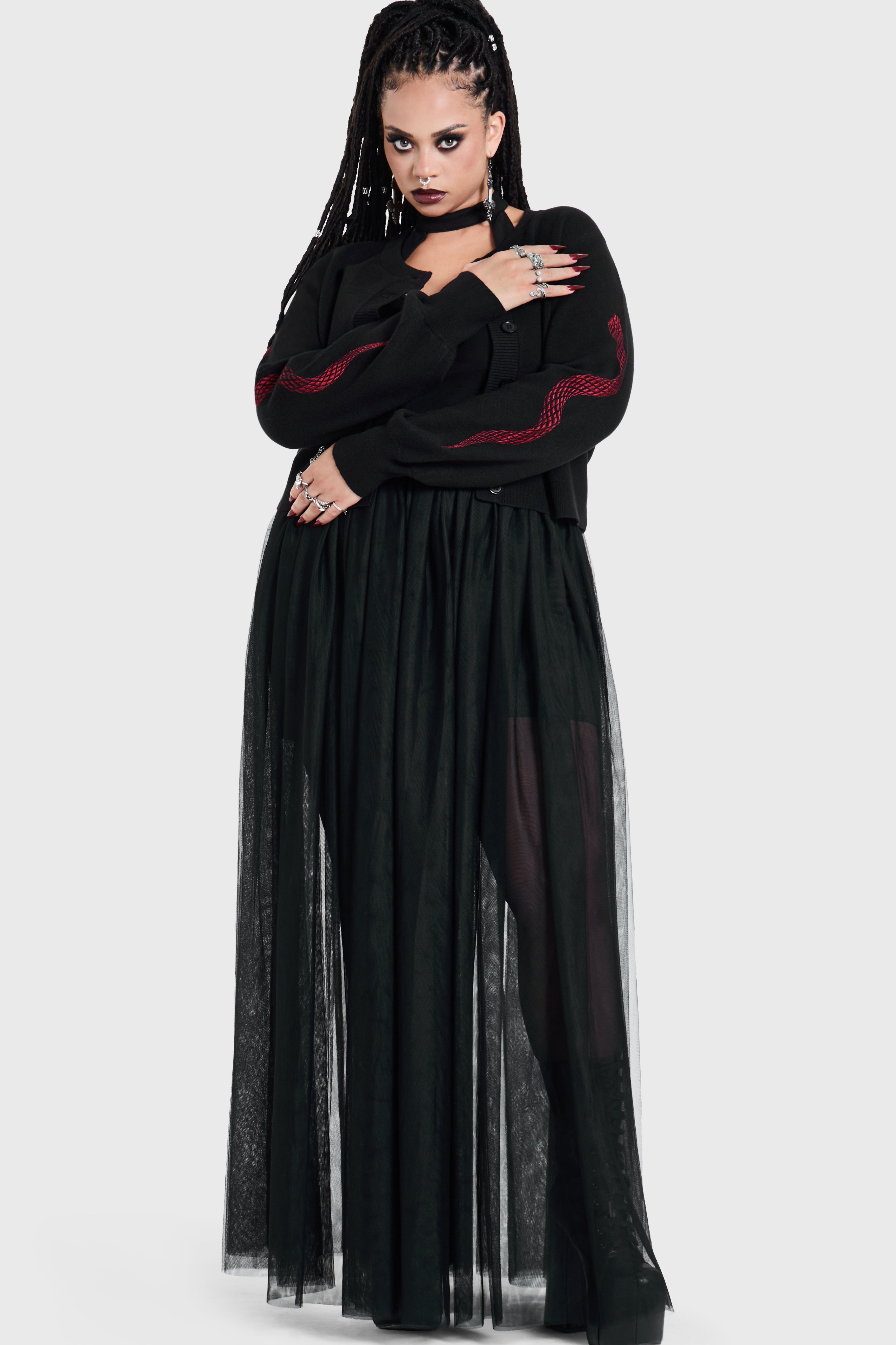 Crimson Viper Knitted Cardigan ‐ KILLSTAR