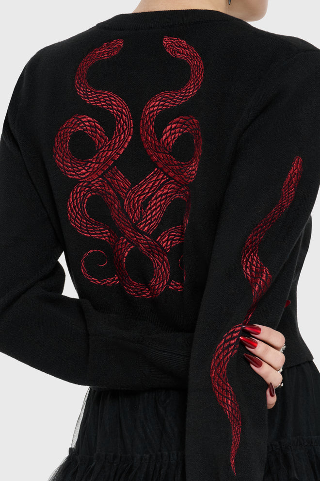 Crimson Viper Knitted Cardigan