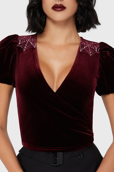 Crimson Web Wrap Top