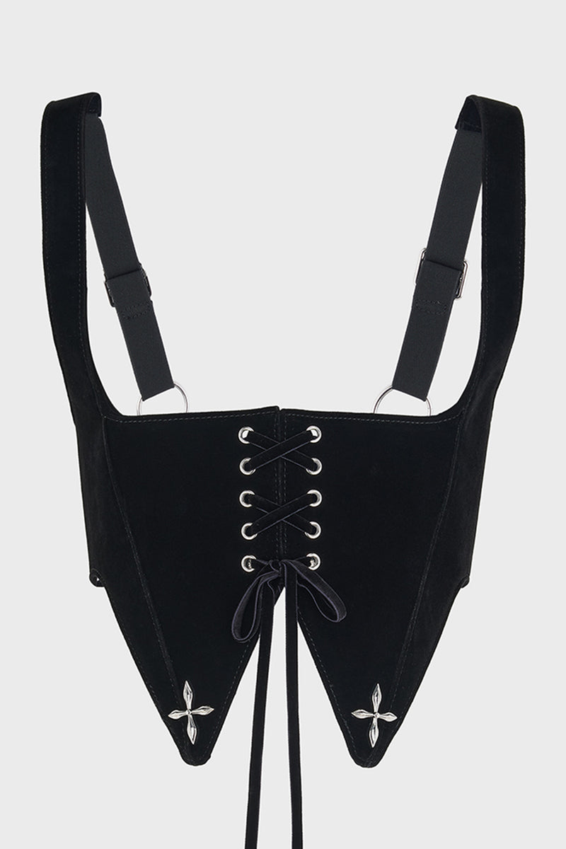Crucifix Square Neck Underbust Harness