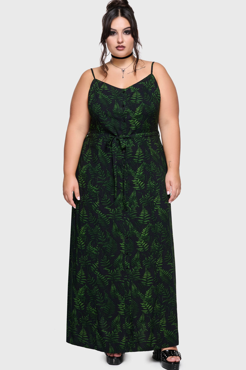Cottage Chorus Maxi Dress [BLACK/GREEN]