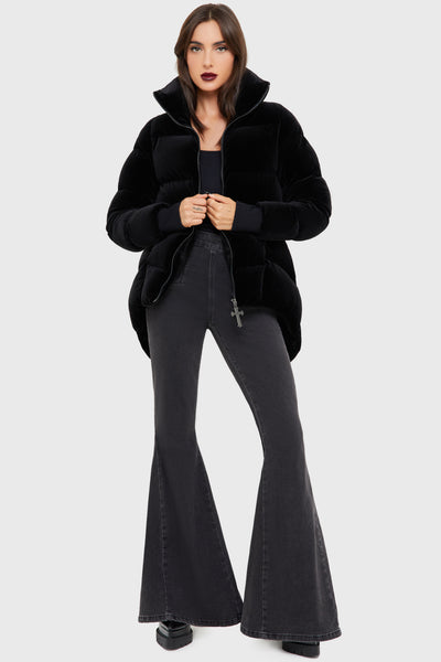 Deadliest Nightvelvet Puffer Coat [BLACK]