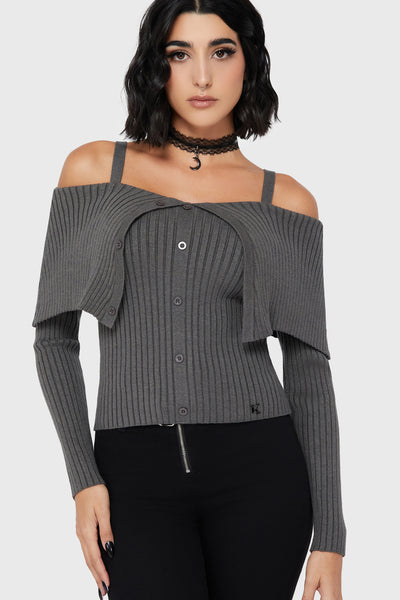 Dusk Empress Knit Top [Grey]