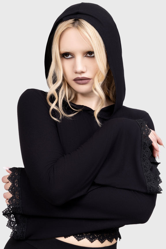 Killstar Fallen Light Mesh Top Rood main image 1
