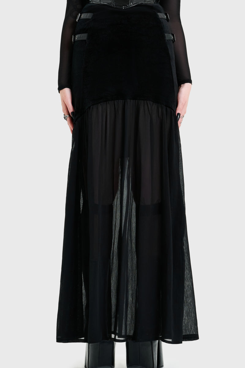 Estria Hex Chiffon Maxi Skirt