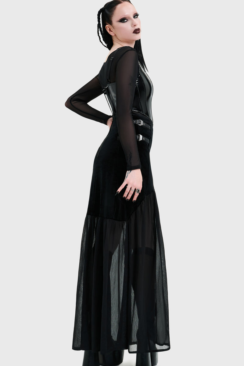 Estria Hex Chiffon Maxi Skirt