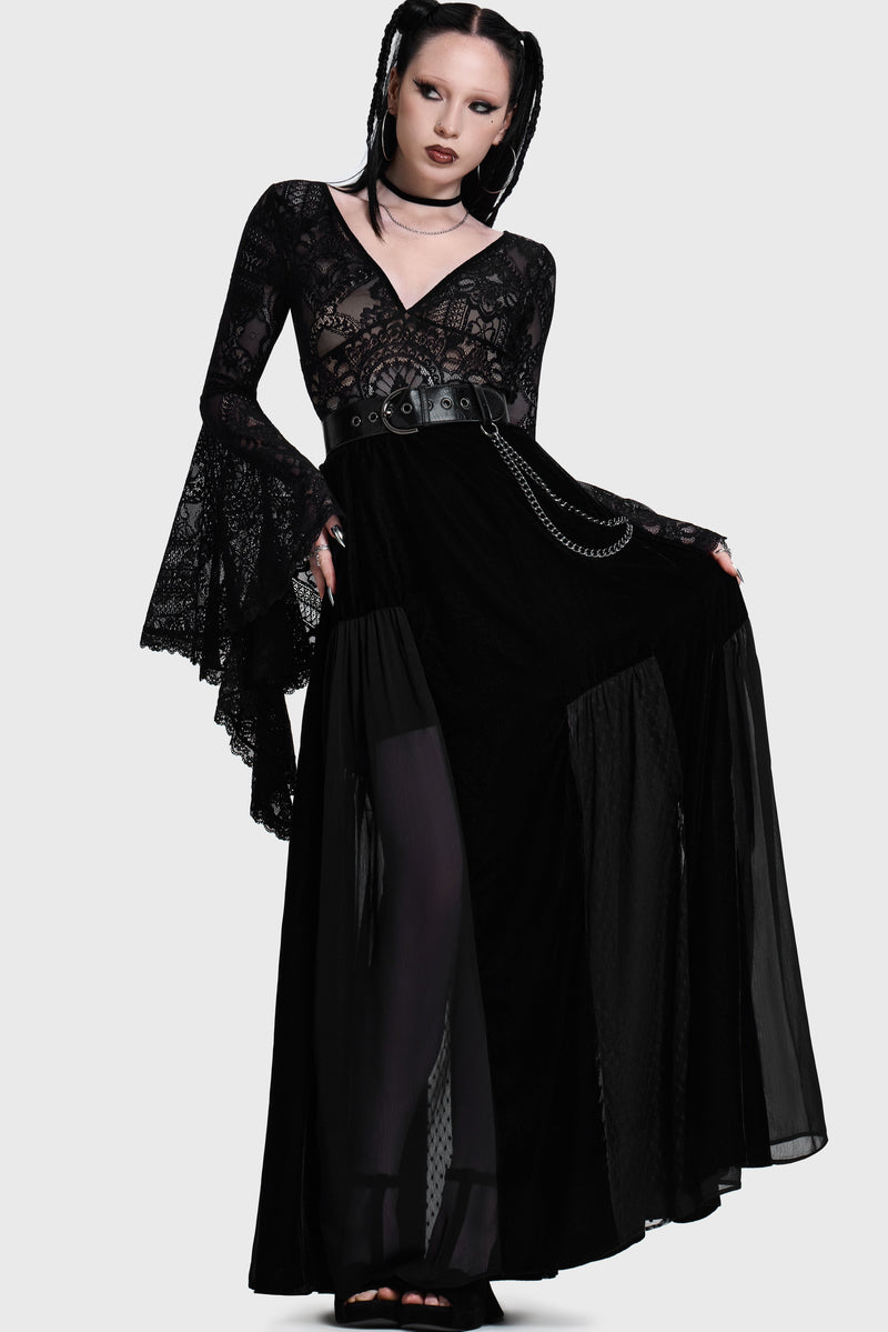 Estria Hex Chiffon Maxi Skirt