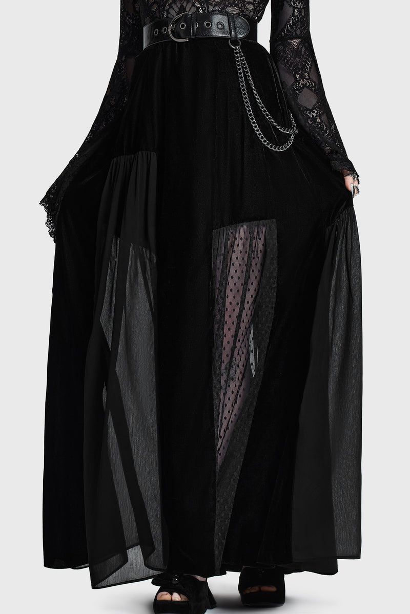 Estria Hex Chiffon Maxi Skirt