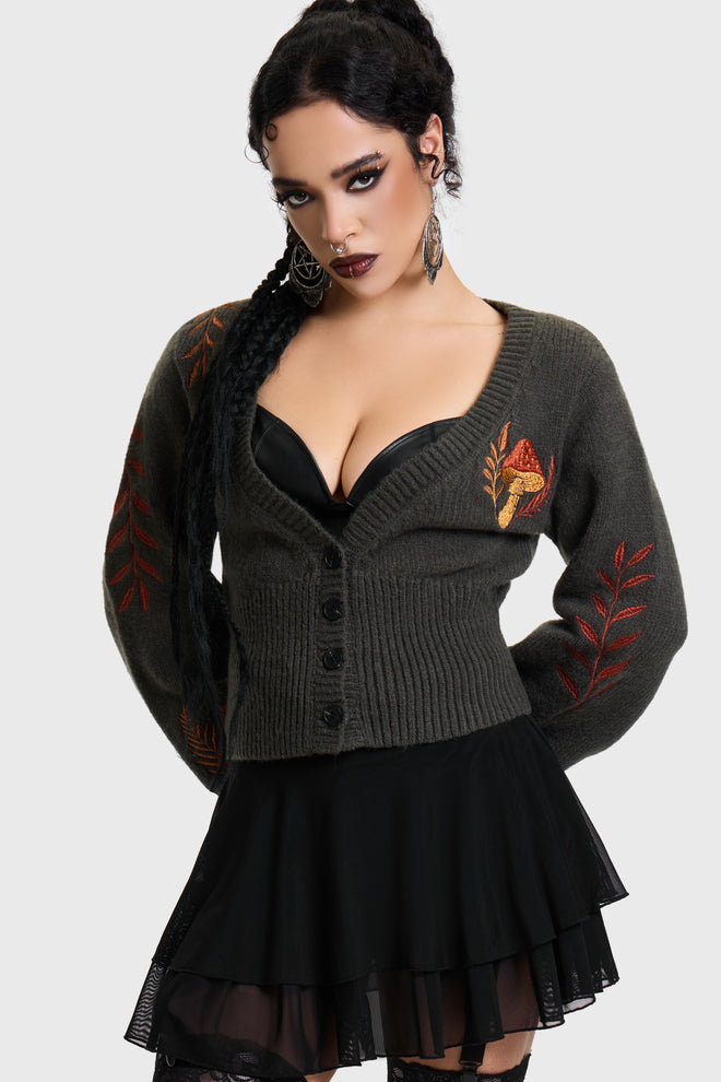 Faela Cropped Knitted Cardigan
