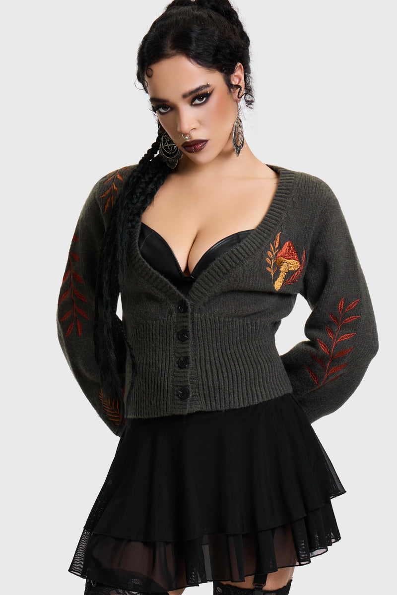 Faela Cropped Knitted Cardigan