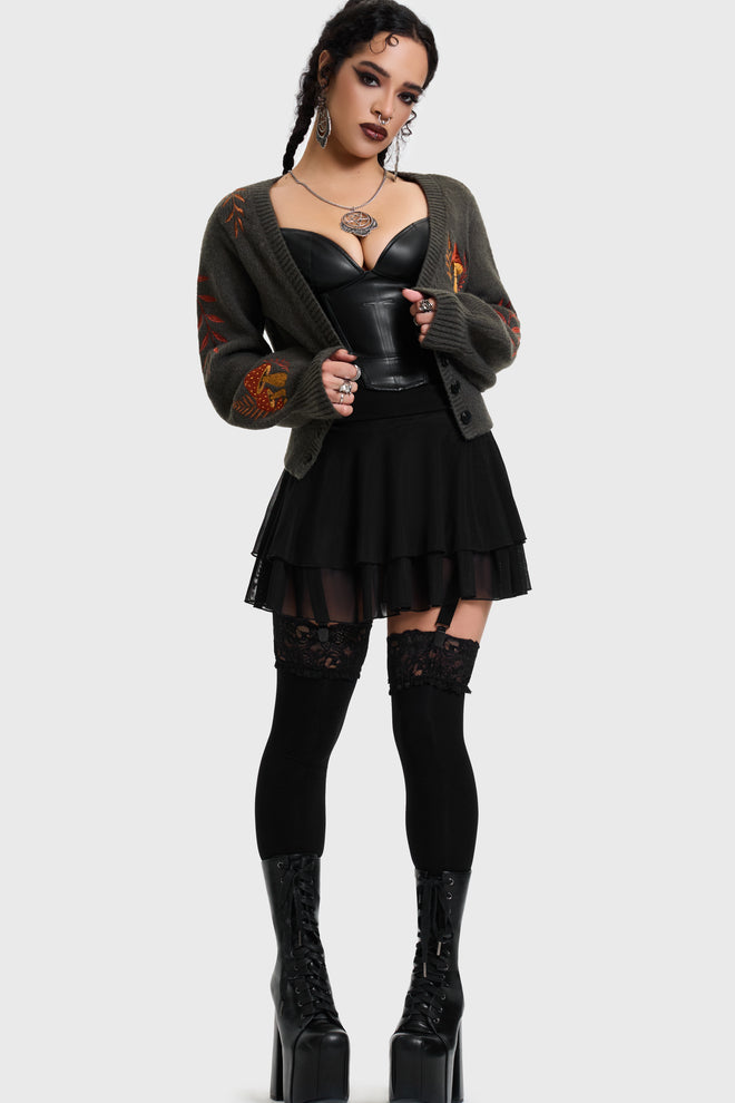 Faela Cropped Knitted Cardigan