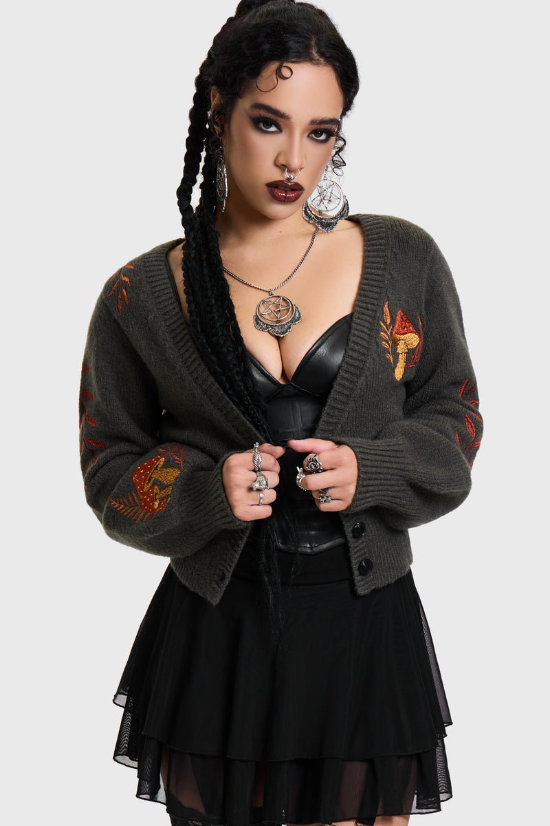 Faela Cropped Knitted Cardigan