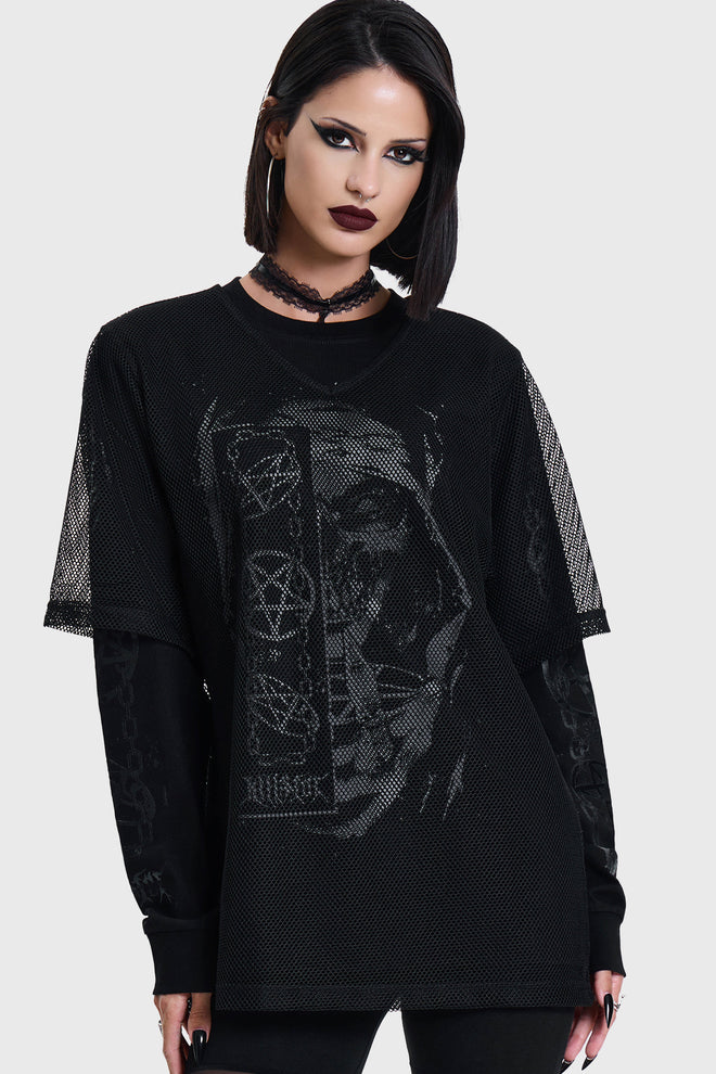 False Belief Fishnet Long Sleeve T-Shirt