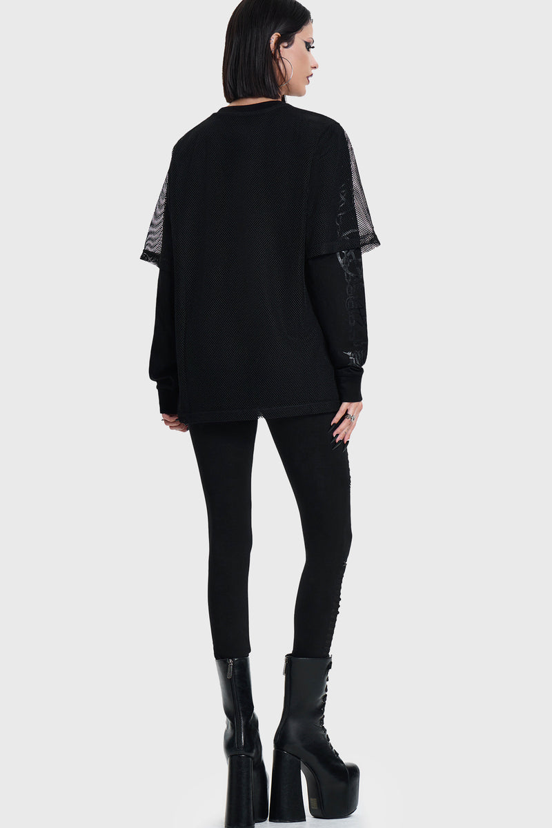 False Belief Fishnet Long Sleeve T-Shirt