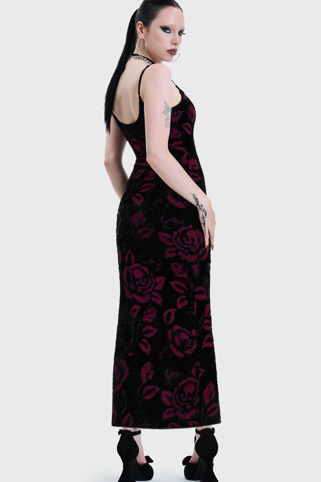 Funeral Rose Knitted Maxi Dress