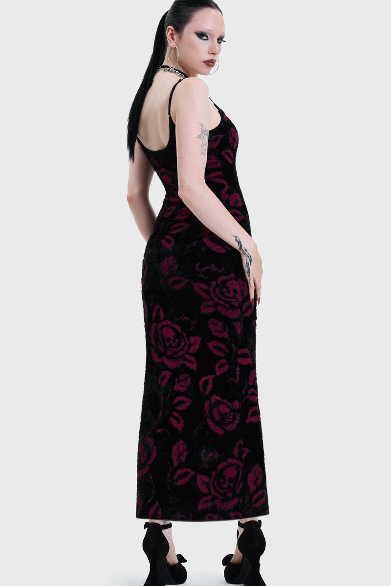 Funeral Rose Knitted Maxi Dress