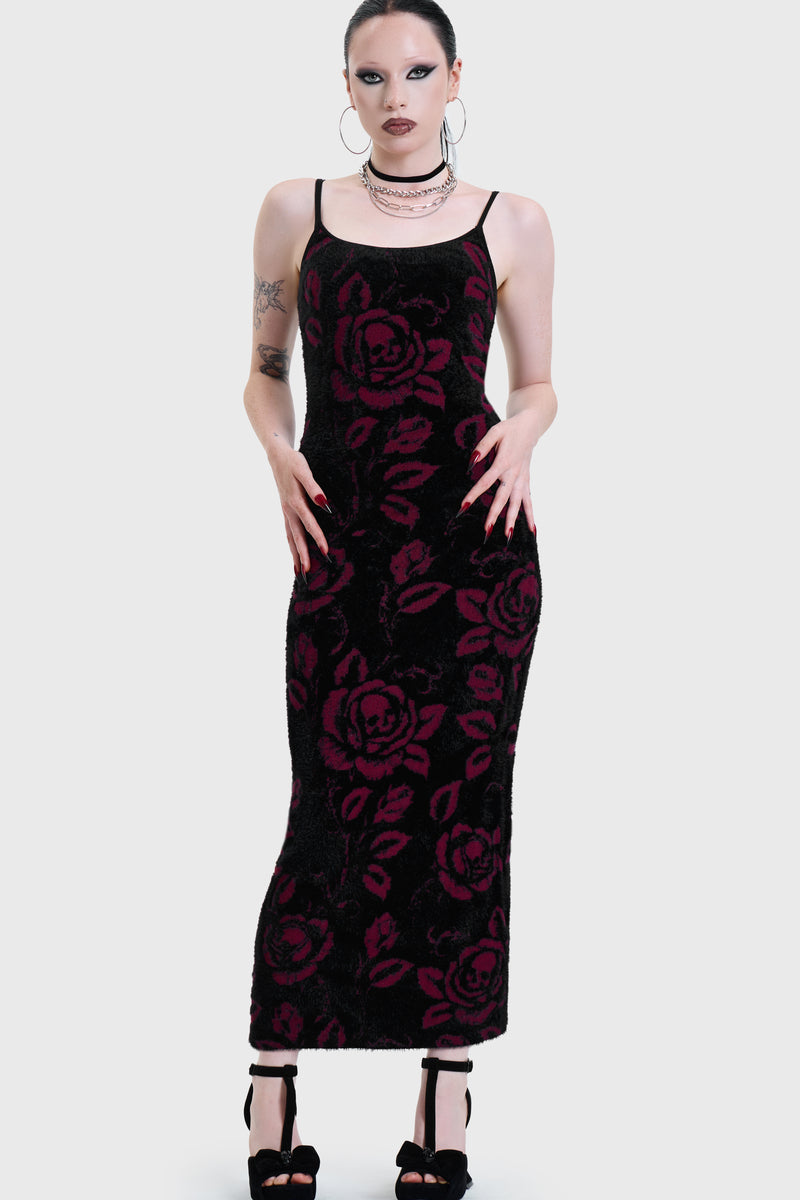 Funeral Rose Knitted Maxi Dress