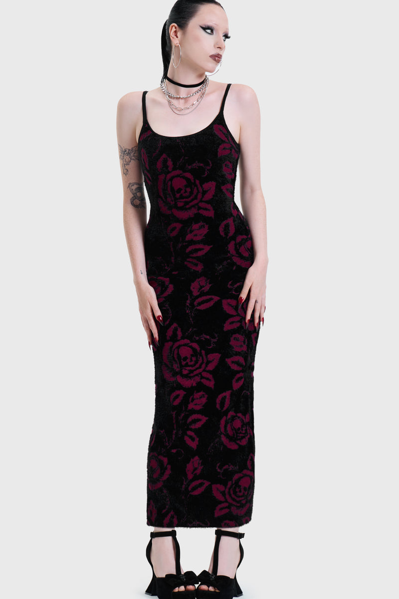 Funeral Rose Knitted Maxi Dress