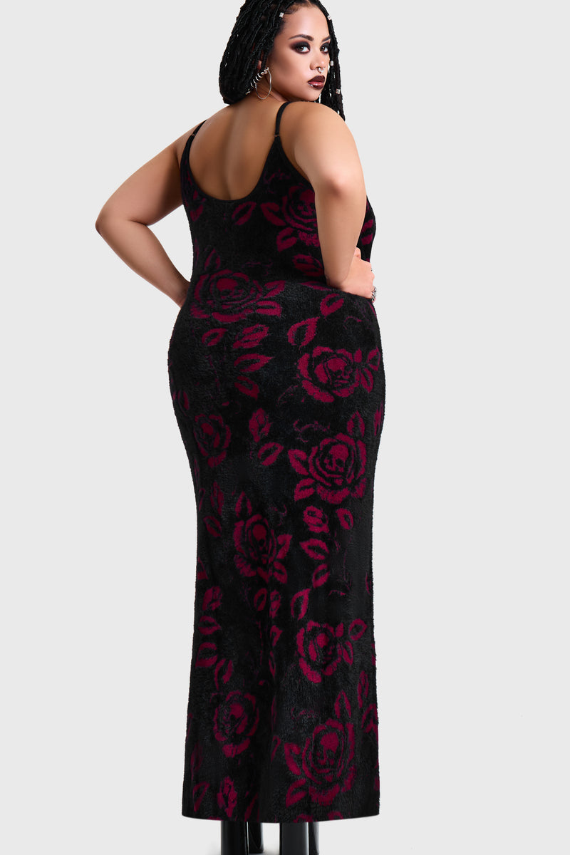 Funeral Rose Knitted Maxi Dress